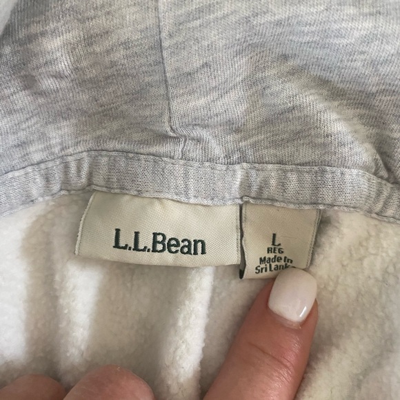 Size Large, heathered gray, 3/4 zip, hooded tunic/sweatshirt, by “LL Bean.” - Picture 4 of 5